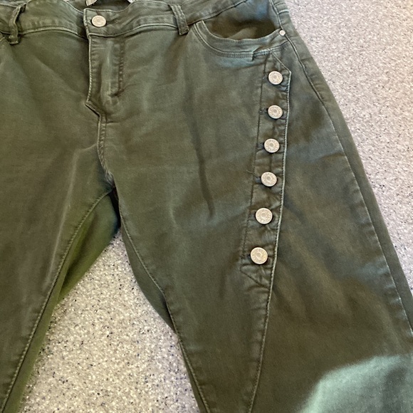 Army green stretchy pants. - Picture 3 of 5